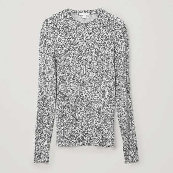 COS Printed Form-fitting Long-sleeve Top xs - Picture 3 of 7